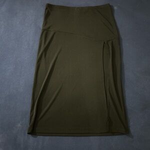 Forever 21 black midi pencil skirt with high slit